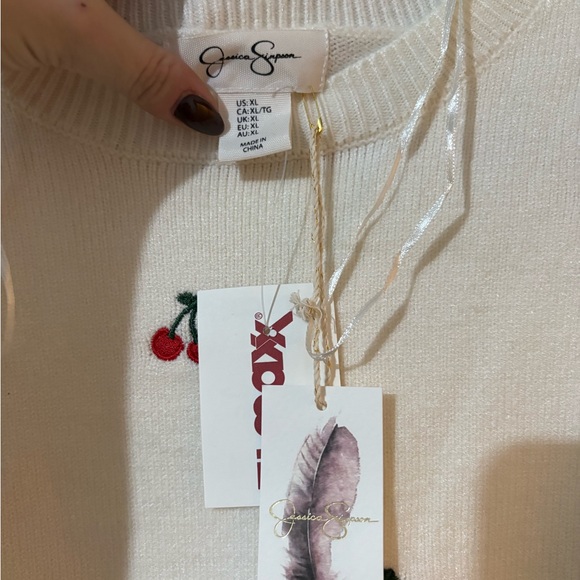 Jessica Simpson Cream Knit with Cherry Detail - Picture 2 of 3